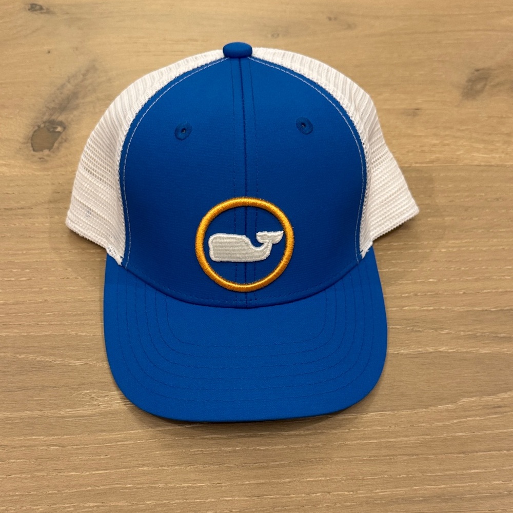 Vineyard Vines - Blue and White Youth Trucker Hat with Whale Logo